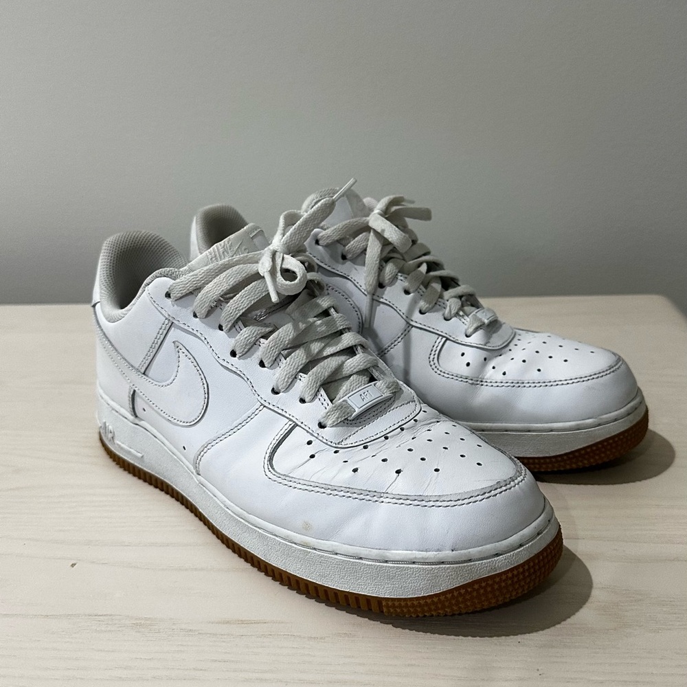 Nike Air Force Men's White and Gray Sneakers 10